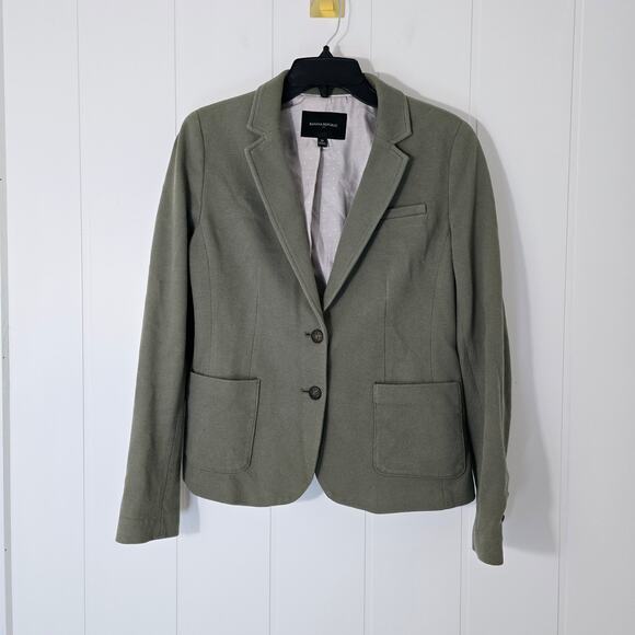 Banana Republic Jackets & Blazers - Banana Republic Schoolboy Blazer Army Green Lined Cotton Work Size 10